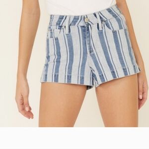 NWOT- SHYANNE Woman’s Striped High Rise Denim Shorts sz 32
